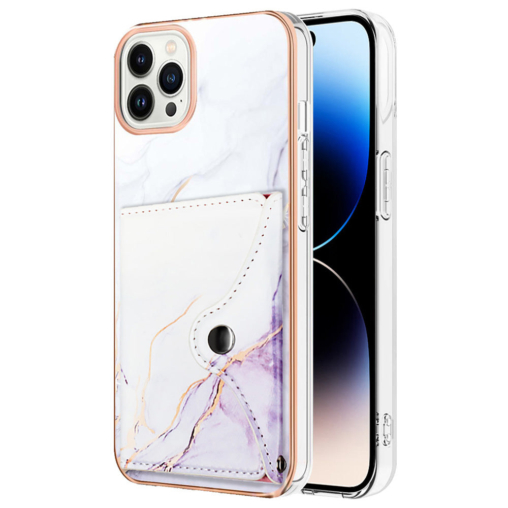 YB Leather Coating Series-9 for iPhone 14 Pro Card Slot Case Kickstand PU+TPU IMD Phone Cover YB Leather Coating Series-9 for iPhone 14 Pro Card Slot Case Kickstand PU+TPU IMD Phone Cover